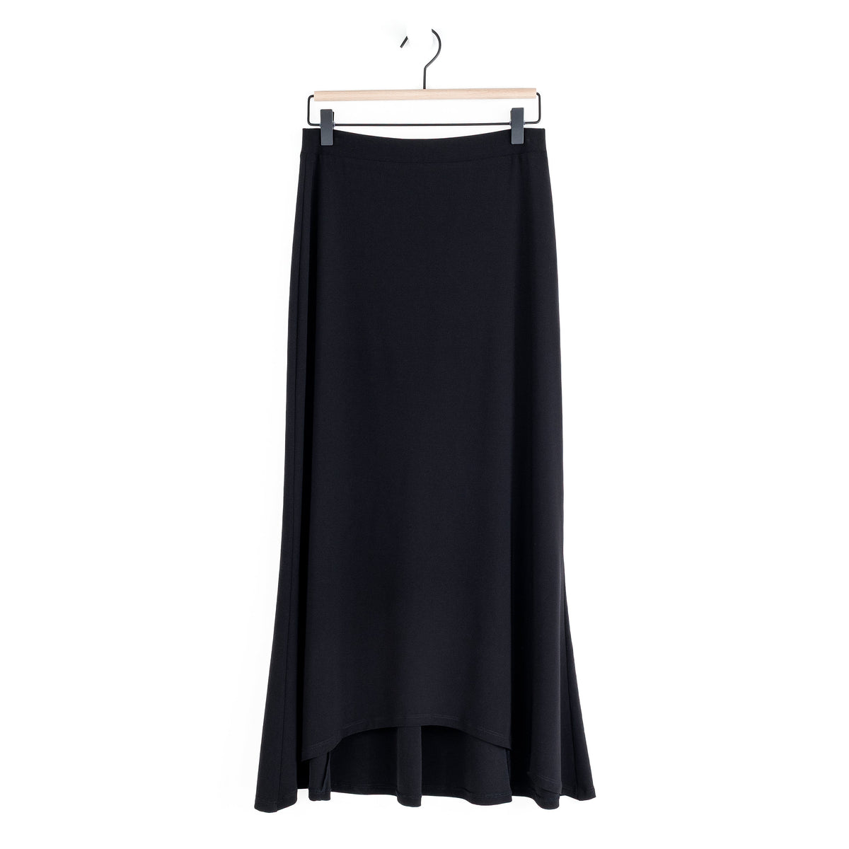 Cascade Drape Hi-Low Maxi Skirt - Black | Clara Sunwoo