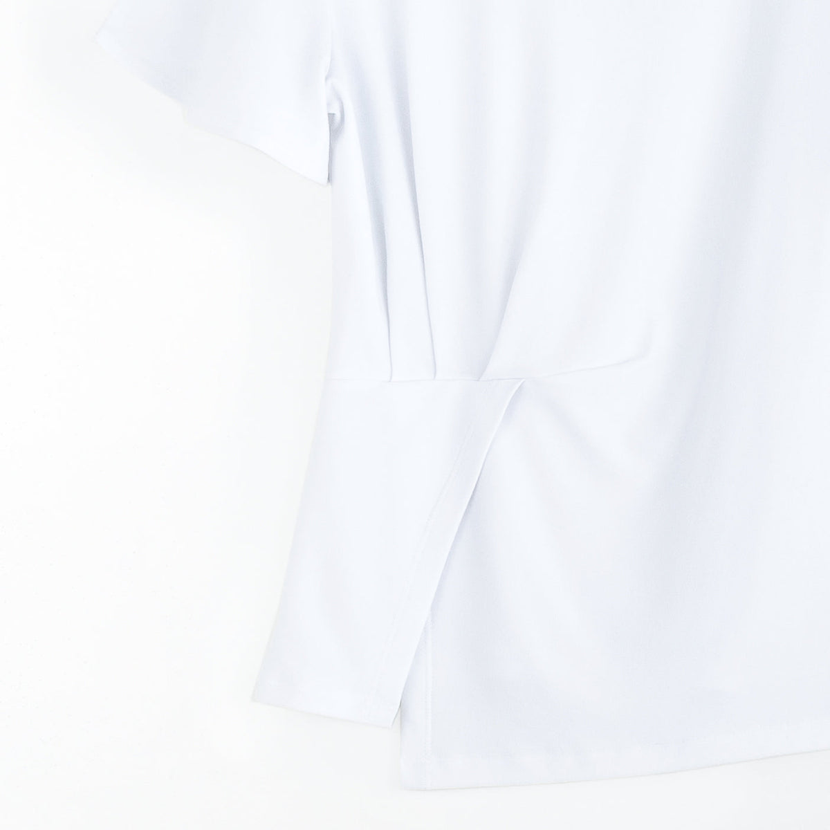 Flounce Sleeve Stitch Overlay Top - White | Clara Sunwoo