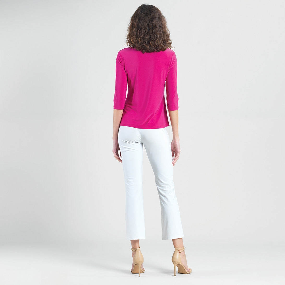 Scoop Neck Half Sleeve Top - Hot Pink | Clara Sunwoo