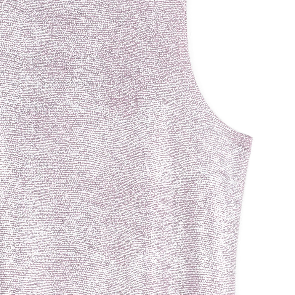 Glitter Foil - Jewel Neck Tank - Pink - Final Sale | Clara Sunwoo