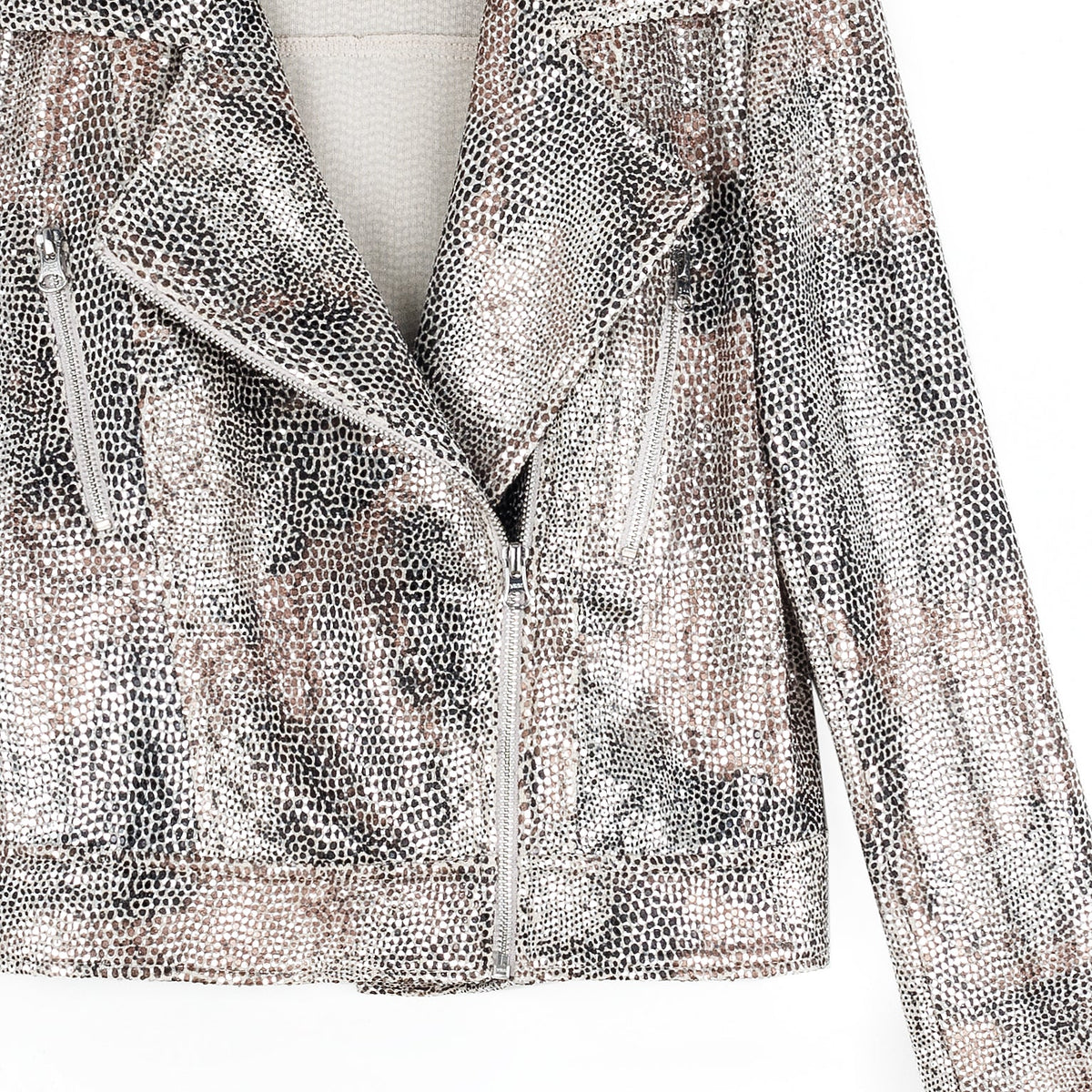 Sequin Knit - Moto Waist Jacket - Champagne - Final Sale | Clara Sunwoo