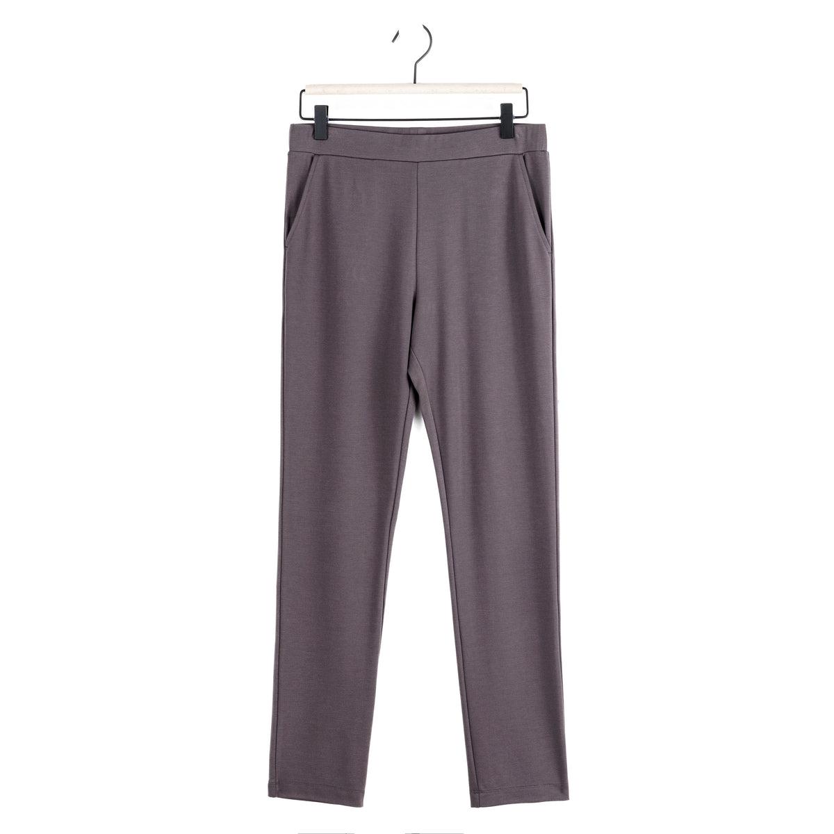 Rayon-Ponte Knit - Straight Leg Pocket Pant - Mocha - Final Sale | Clara Sunwoo