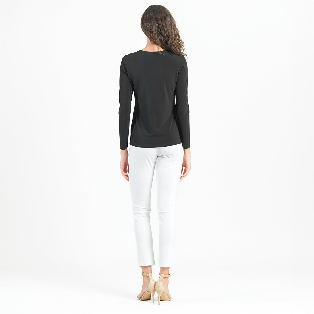 Signature Crew Neck Top - Black - Final Sale | Clara Sunwoo