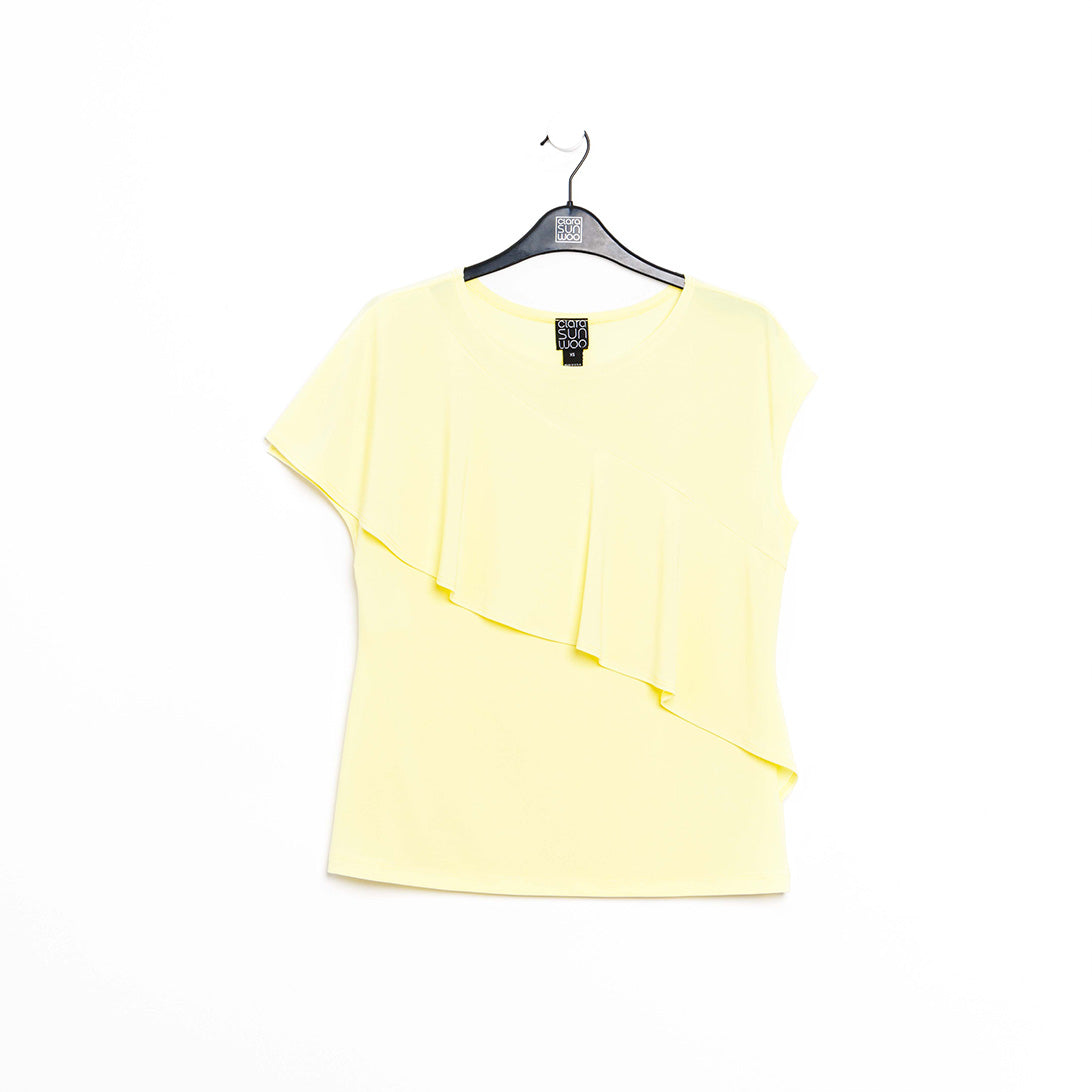 Ruffle Overlay Top - Yellow - Final Sale! | Clara Sunwoo