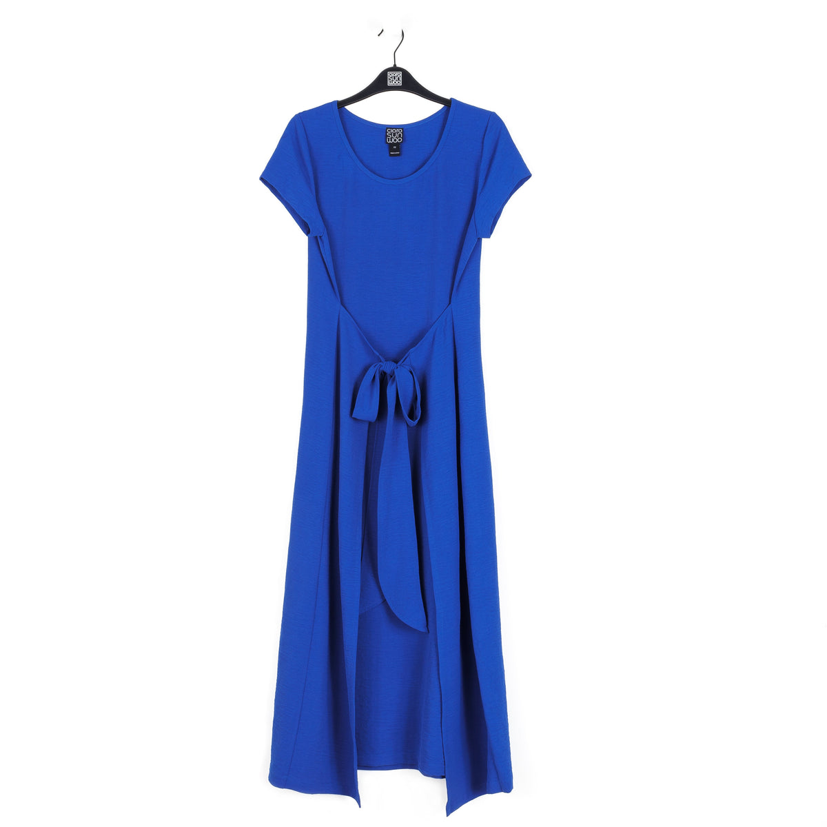 Soft Textured Rayon - Tie Wrap Overlay Midi Dress - Cobalt - Final Sale! | Clara Sunwoo
