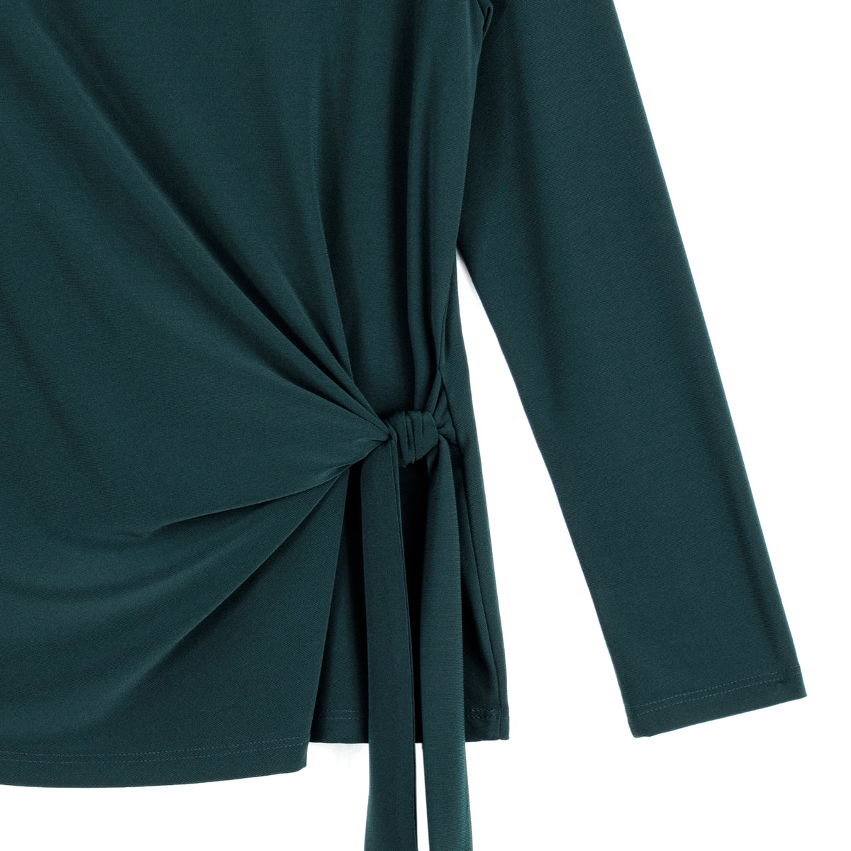 Side Tie Waist Top - Hunter Green - Final Sale | Clara Sunwoo