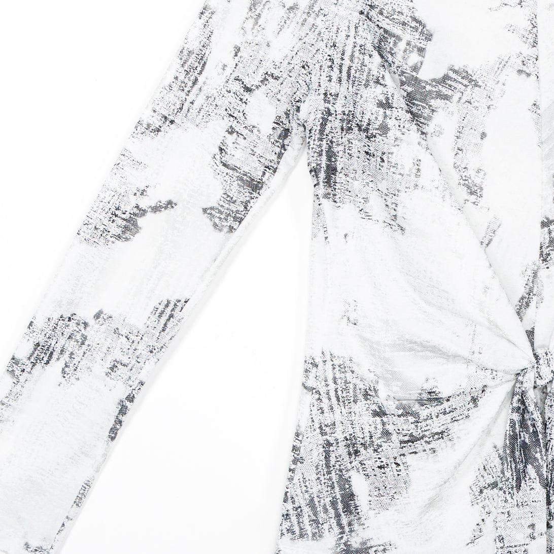 Foil Knit - Center Front Tie Top - Abstract Marble - Final Sale! | Clara Sunwoo