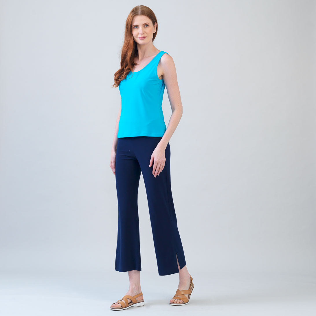 Reversible U or V Neckline Tank - Turquoise | Clara Sunwoo