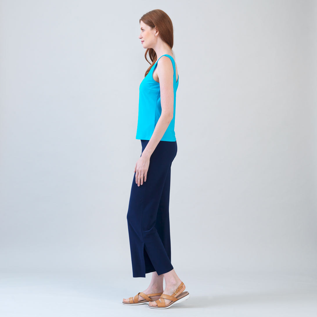 Reversible U or V Neckline Tank - Turquoise | Clara Sunwoo