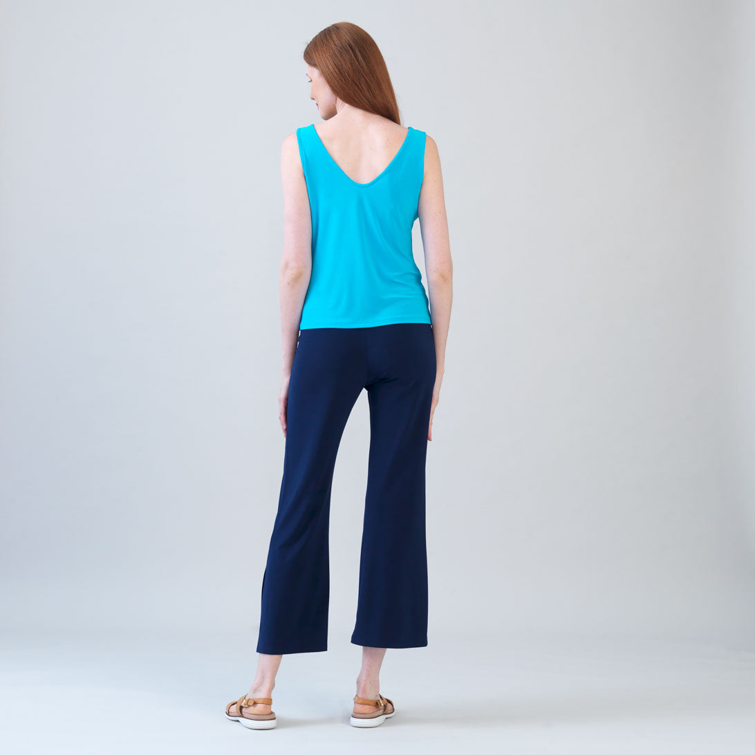 Reversible U or V Neckline Tank - Turquoise | Clara Sunwoo