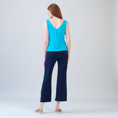 Reversible U or V Neckline Tank - Turquoise | Clara Sunwoo