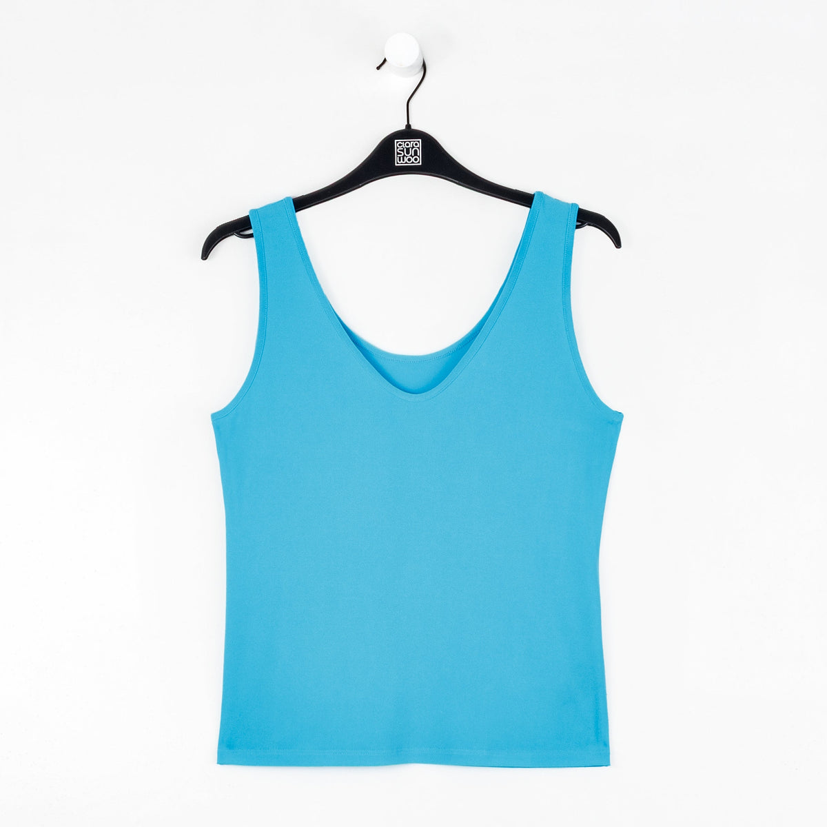 Reversible U or V Neckline Tank - Turquoise | Clara Sunwoo