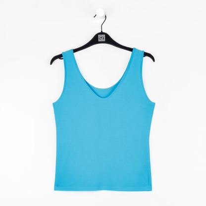 Reversible U or V Neckline Tank - Turquoise | Clara Sunwoo