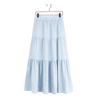 Soft Cotton - Back Pleat Henley Tank - Powder Blue - Final Sale | Clara Sunwoo