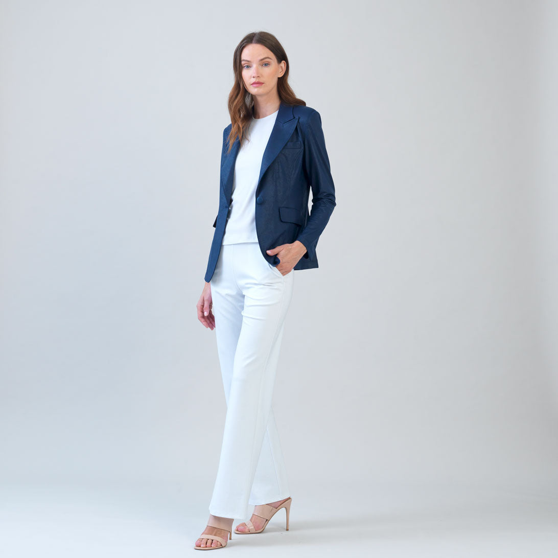 Liquid Leather™ Signature Pocket Blazer - Navy | Clara Sunwoo