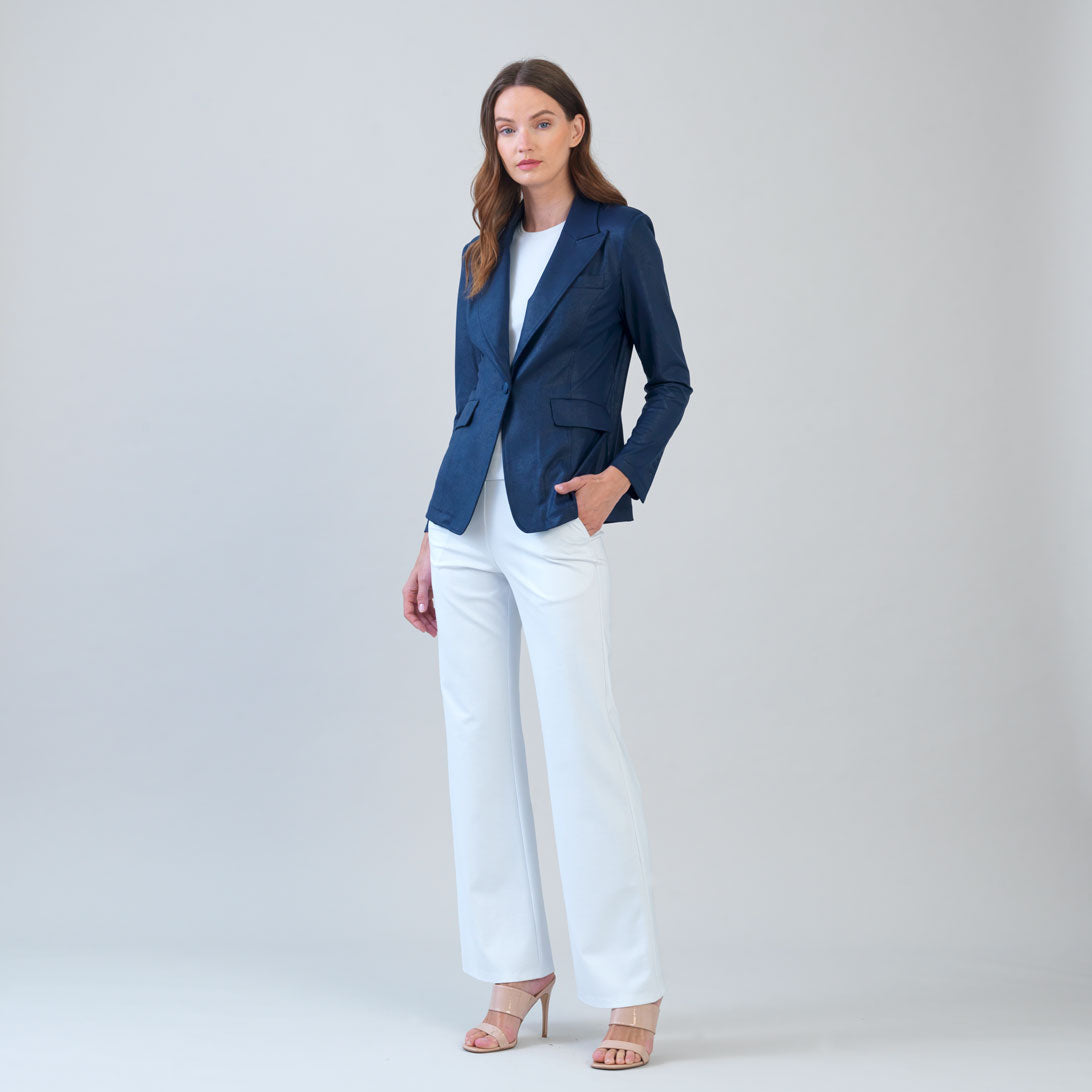 Liquid Leather™ Signature Pocket Blazer - Navy | Clara Sunwoo