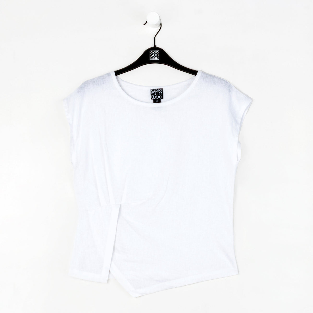 Soft Cotton - Cap Sleeve Stitch Overlay Top - White - Final Sale | Clara Sunwoo