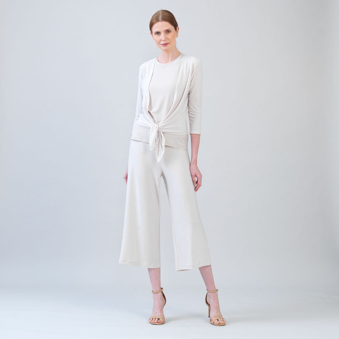 Modern Tie Front Cardigan - Bone - Limited Sizes | Clara Sunwoo