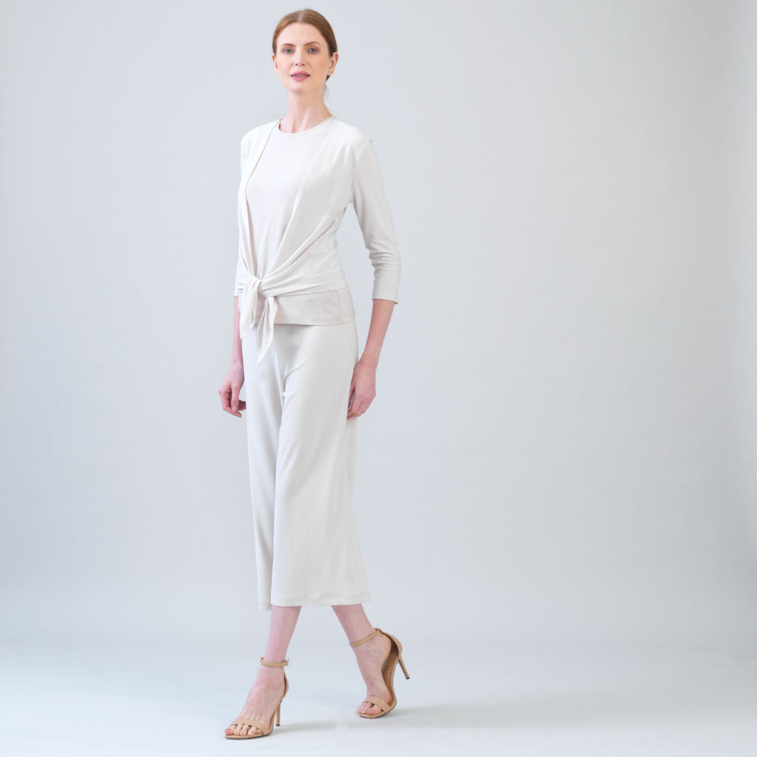 Modern Tie Front Cardigan - Bone - Limited Sizes | Clara Sunwoo