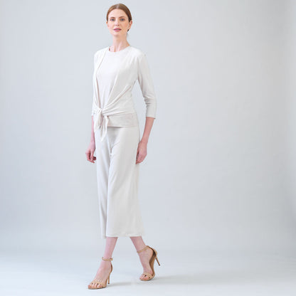 Modern Tie Front Cardigan - Bone - Limited Sizes | Clara Sunwoo