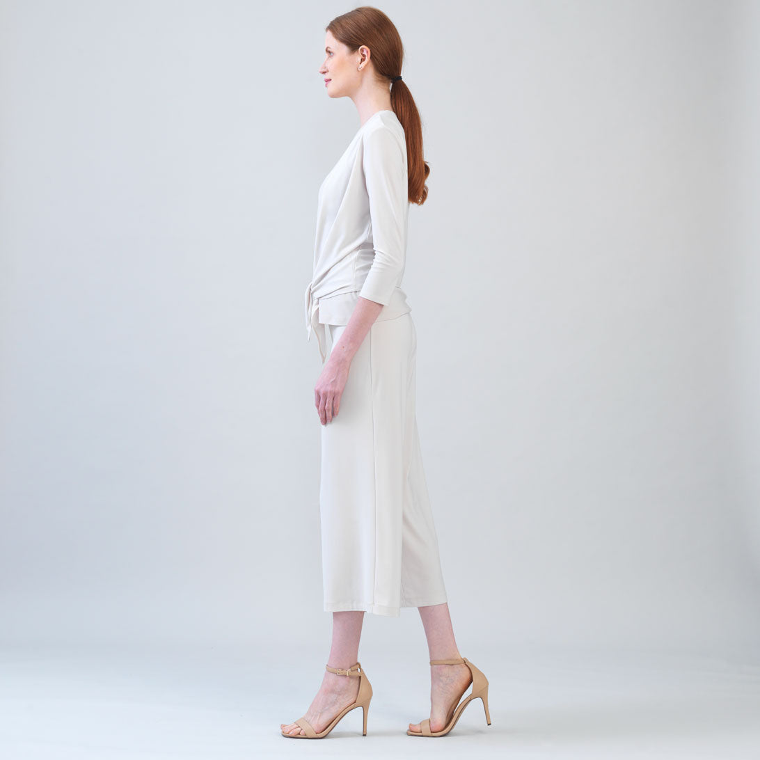 Modern Tie Front Cardigan - Bone - Limited Sizes | Clara Sunwoo