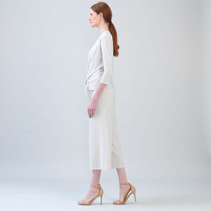 Modern Tie Front Cardigan - Bone - Limited Sizes | Clara Sunwoo