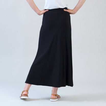 Cascade Drape Hi-Low Maxi Skirt - Black | Clara Sunwoo