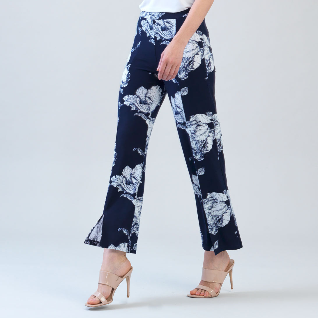 Relaxed Kick Front Slit Ankle Pant - Peony Blossom | Clara Sunwoo