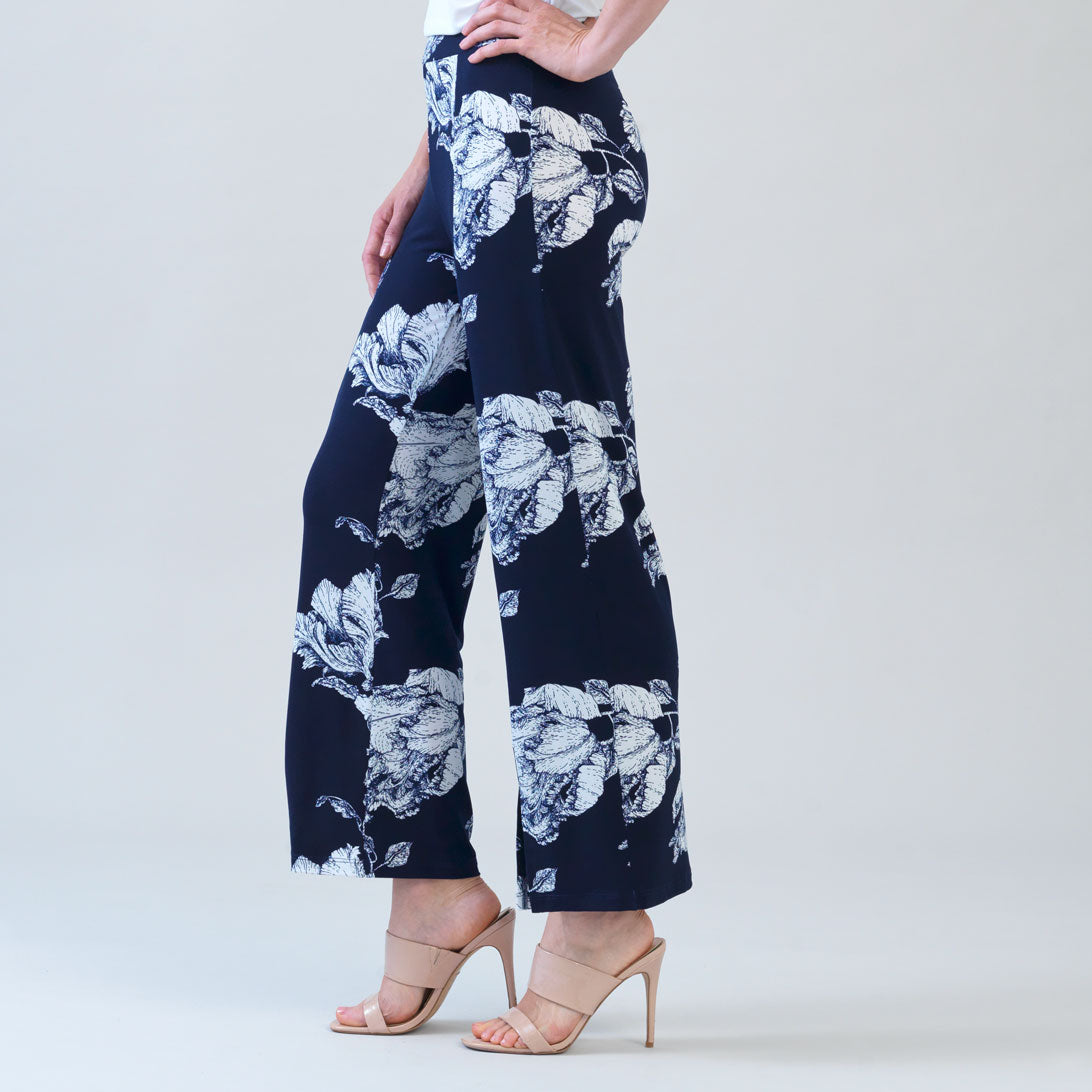 Relaxed Kick Front Slit Ankle Pant - Peony Blossom | Clara Sunwoo