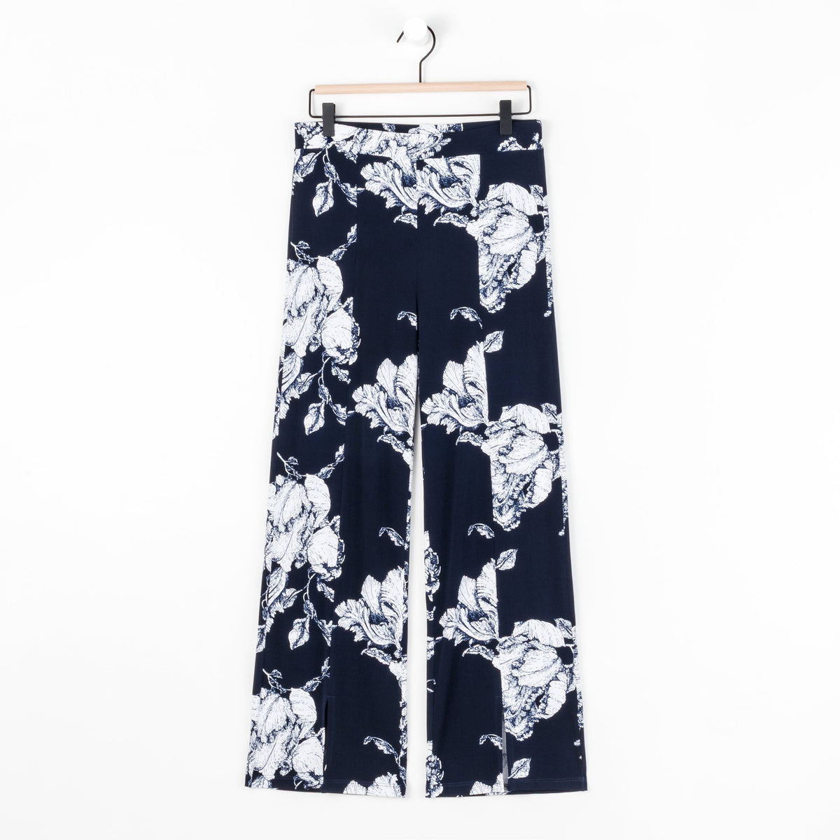 Relaxed Kick Front Slit Ankle Pant - Peony Blossom | Clara Sunwoo