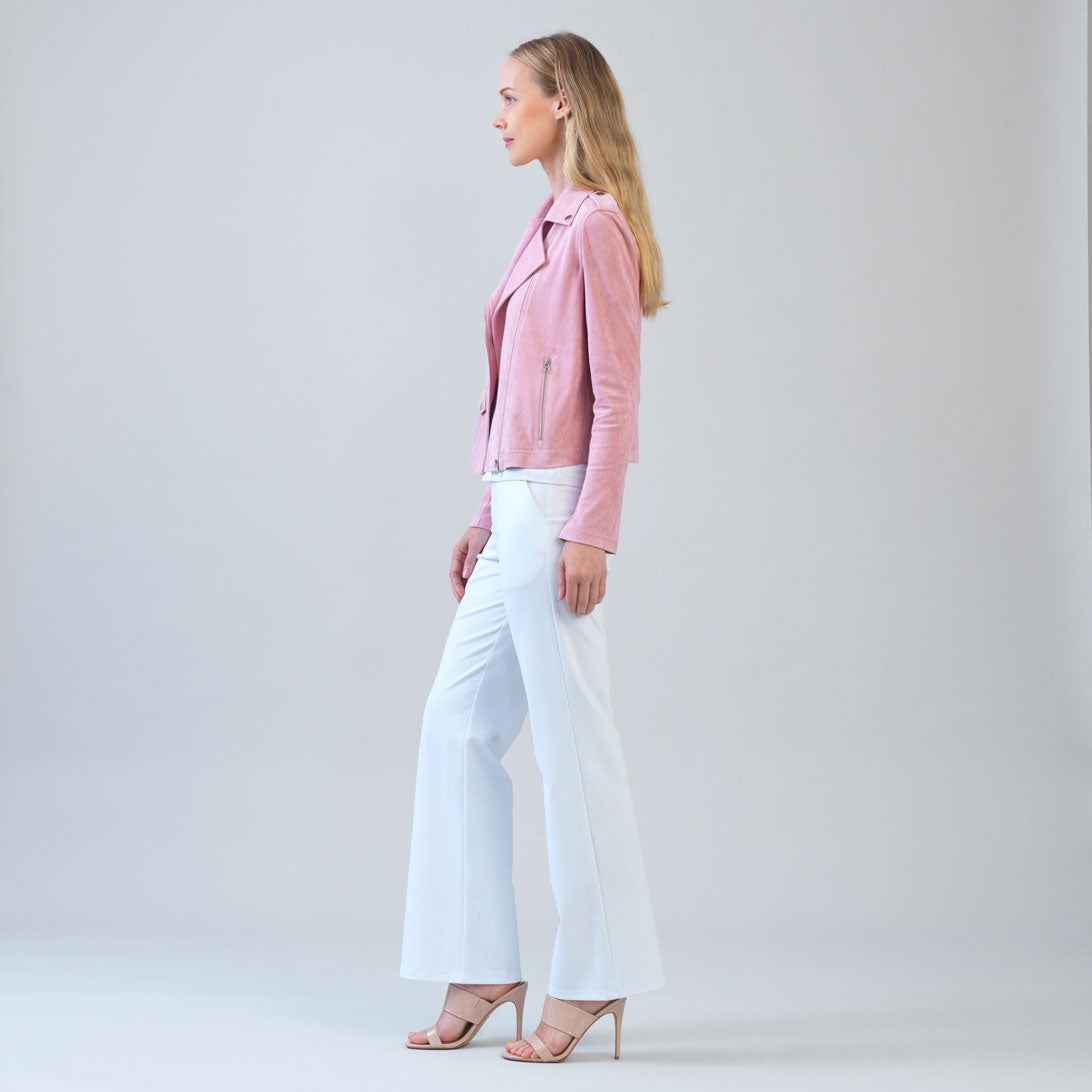Soft Suede - Architectural Moto Jacket - Mauve | Clara Sunwoo