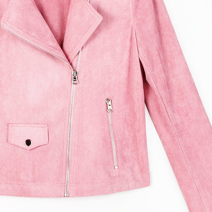 Soft Suede - Architectural Moto Jacket - Mauve | Clara Sunwoo