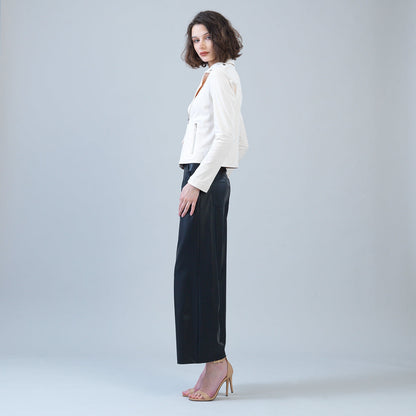 Soft Suede - Architectural Moto Jacket - Cream - Final Sale | Clara Sunwoo