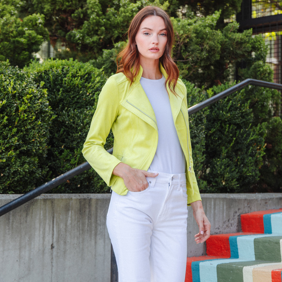 Soft Suede - Signature Jacket - Lime | Clara Sunwoo