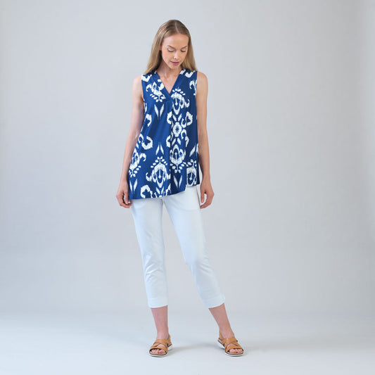 Butter Knit - Asymmetrical Tunic Tank - Tile Motif - Limited Sizes | Clara Sunwoo