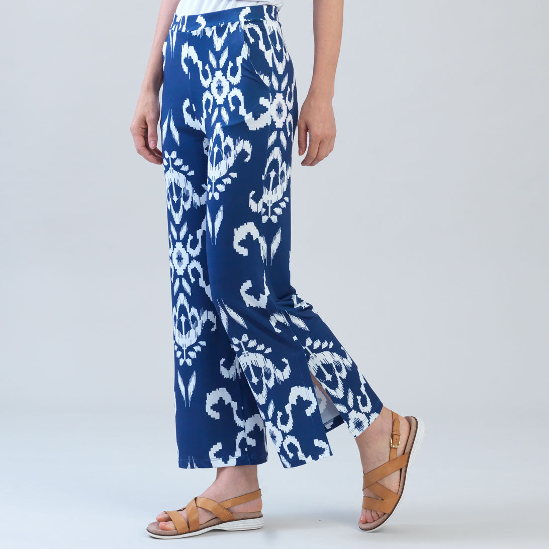 Butter Knit - Side Slit Ankle Pocket Pant - Tile Motif - Final Sale | Clara Sunwoo