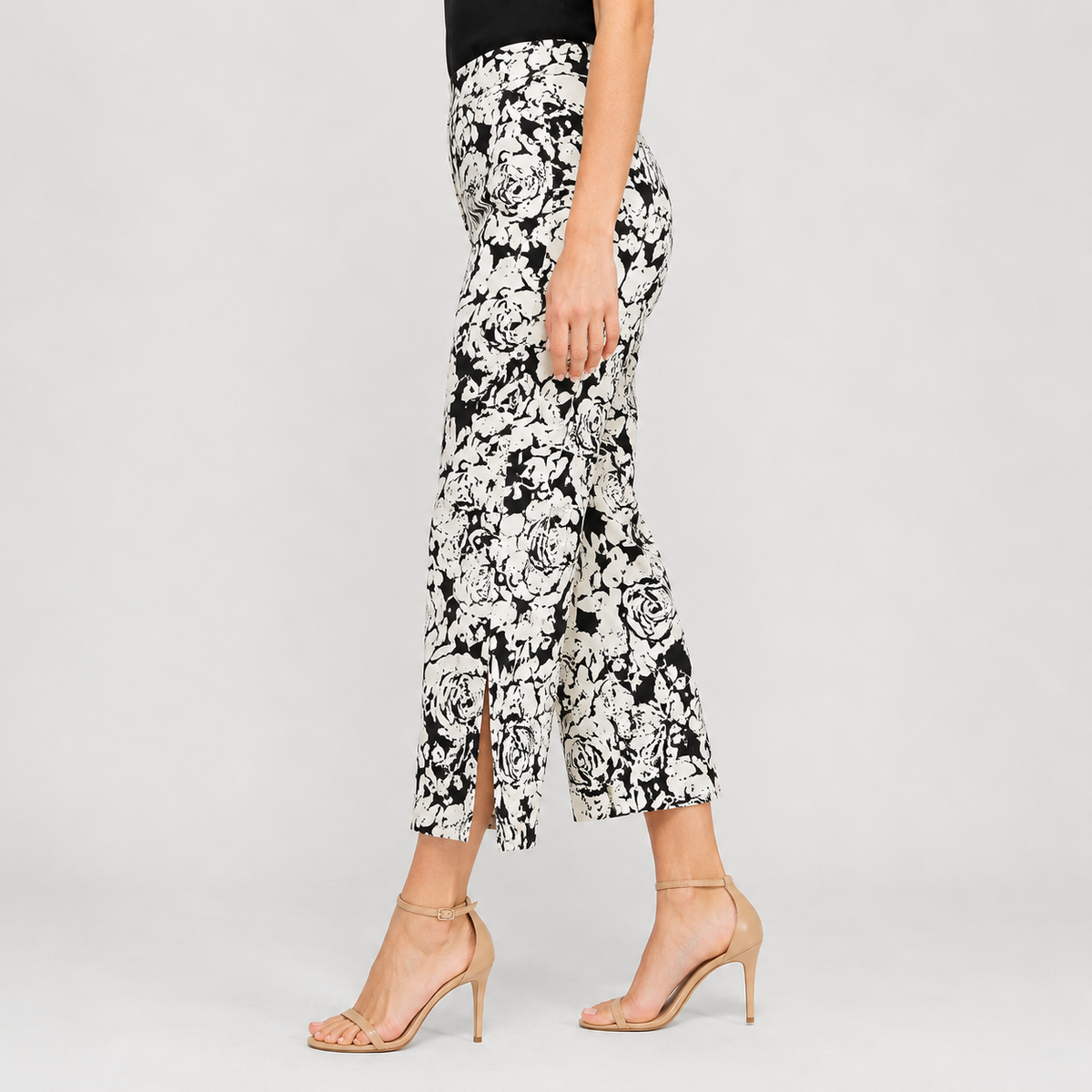 Signature Side Slit Ankle Pant - Abstract Rose - Final Sale | Clara Sunwoo