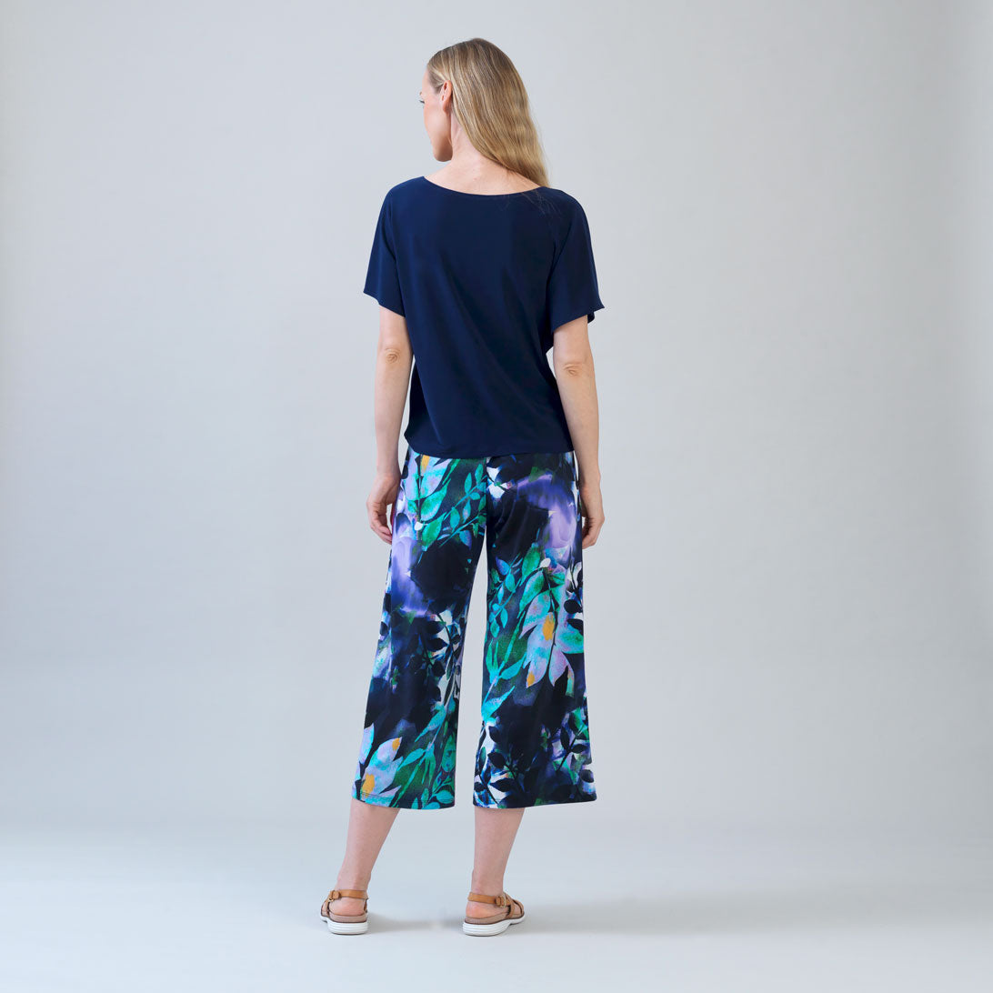 Caftan Flutter Sleeve Top - Navy | Clara Sunwoo