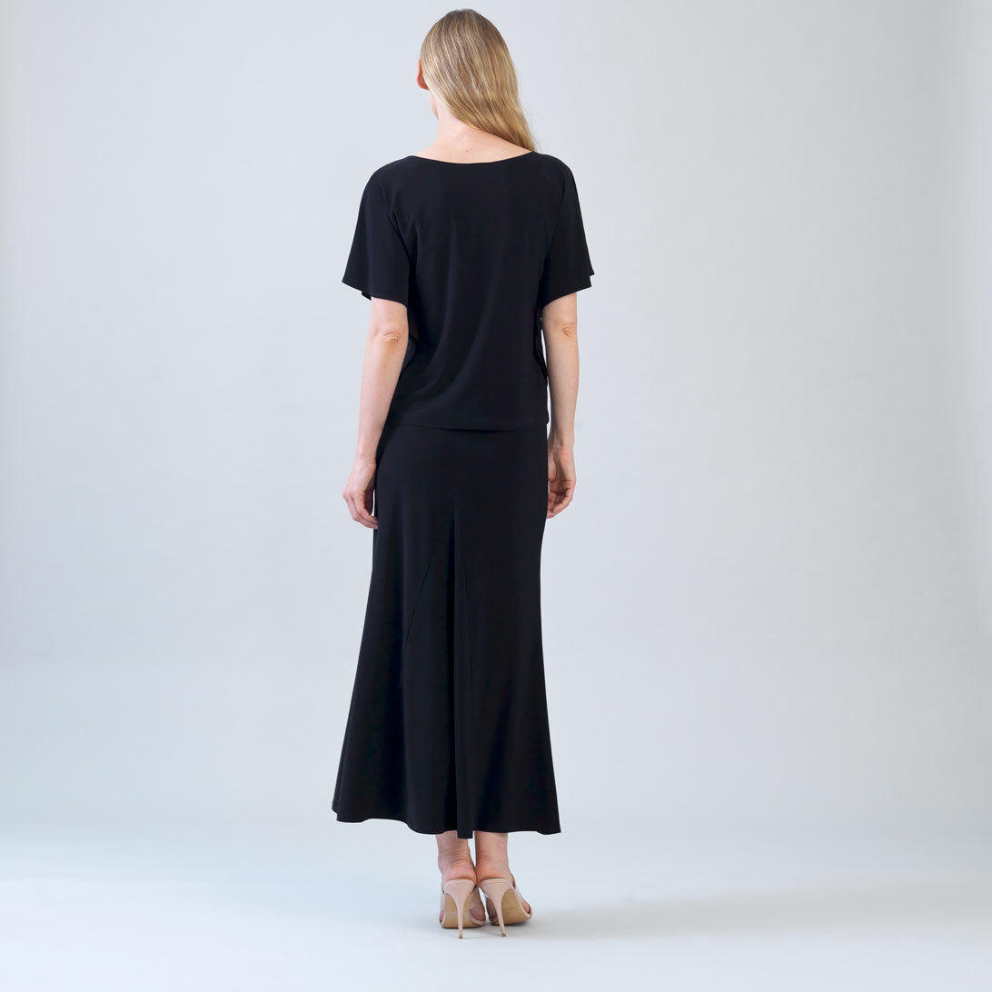 Caftan Flutter Sleeve Top - Black | Clara Sunwoo