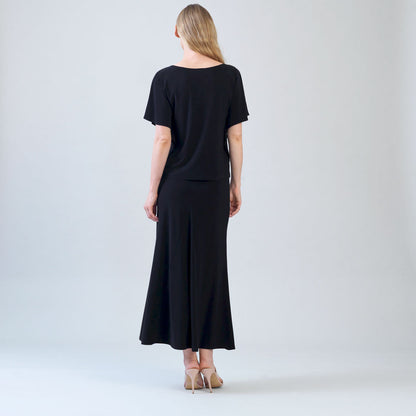 Caftan Flutter Sleeve Top - Black | Clara Sunwoo
