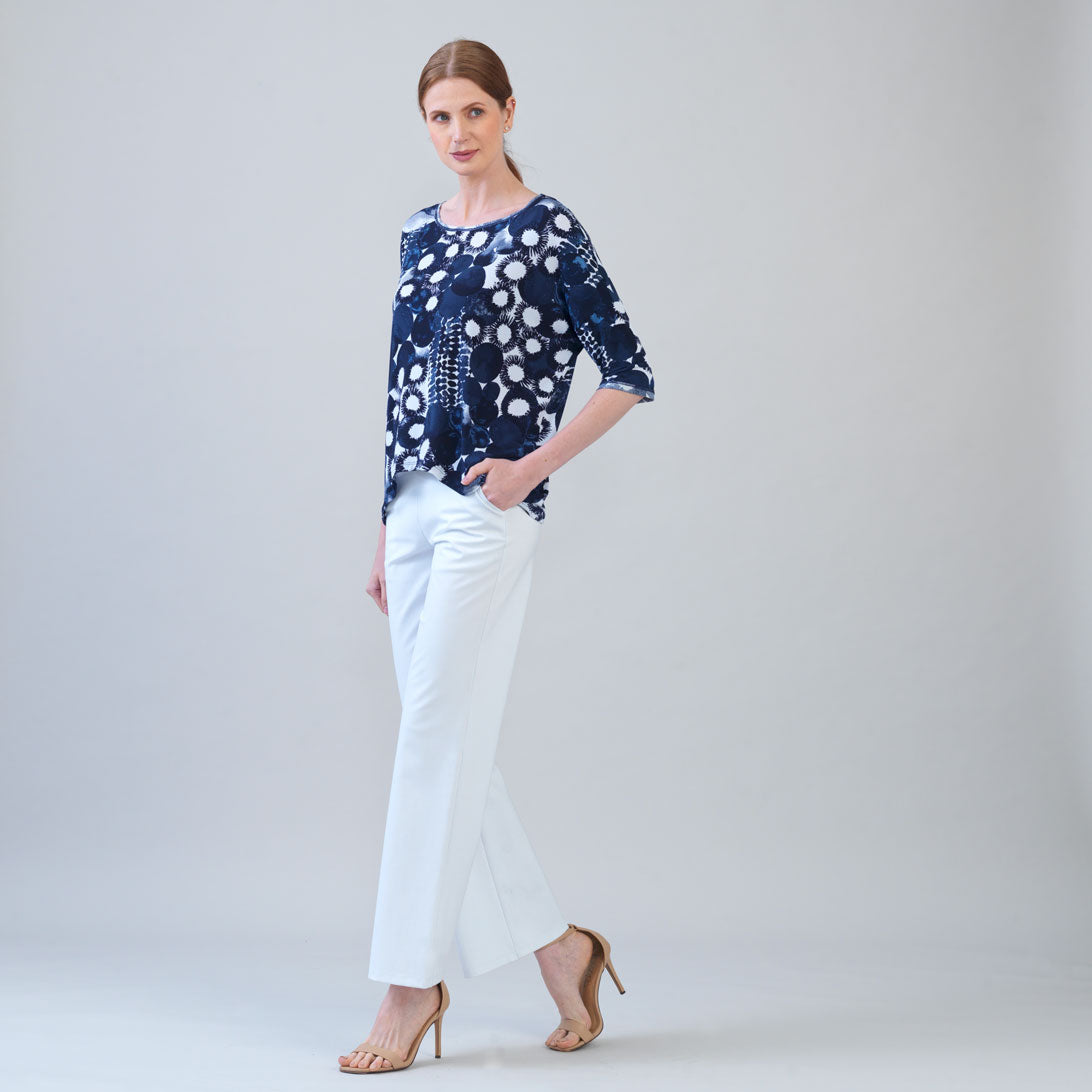 Loose Cut Half Sleeve Top - Circle Splatter - Final Sale | Clara Sunwoo