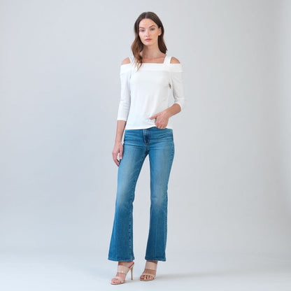 Signature Cold Shoulder Top - Ivory - Final Sale | Clara Sunwoo