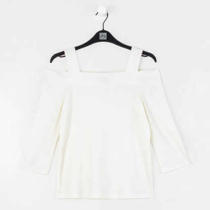 Signature Cold Shoulder Top - Ivory - Final Sale | Clara Sunwoo