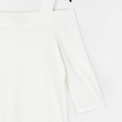Signature Cold Shoulder Top - Ivory - Final Sale | Clara Sunwoo