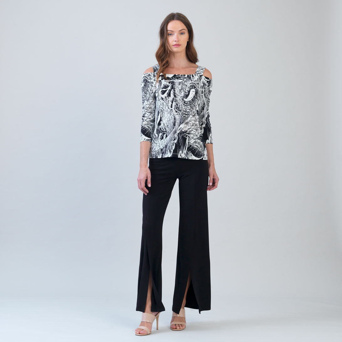 Signature Cold Shoulder Top - Abstract Etch | Clara Sunwoo