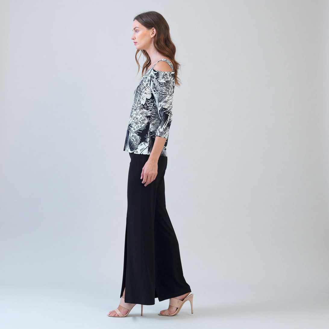 Signature Cold Shoulder Top - Abstract Etch | Clara Sunwoo