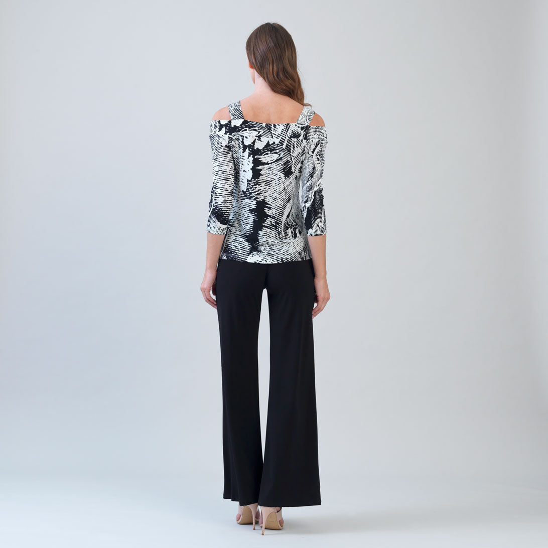 Signature Cold Shoulder Top - Abstract Etch | Clara Sunwoo