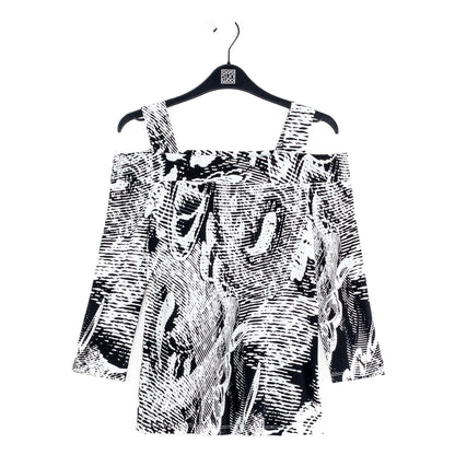 Signature Cold Shoulder Top - Abstract Etch | Clara Sunwoo