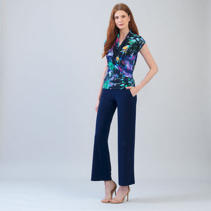 Cap Sleeve Surplice Crossover Top - Floral Dream | Clara Sunwoo