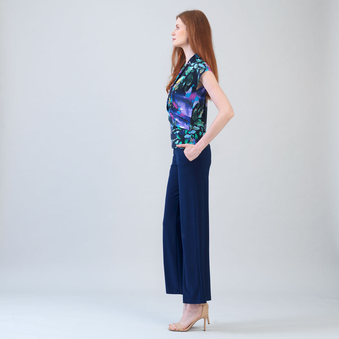 Cap Sleeve Surplice Crossover Top - Floral Dream | Clara Sunwoo